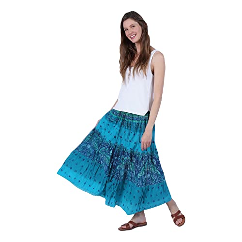 CATALOG CLASSICS Womens Peasant Skirt Boho Skirts for Women Long Tiered Skirt2