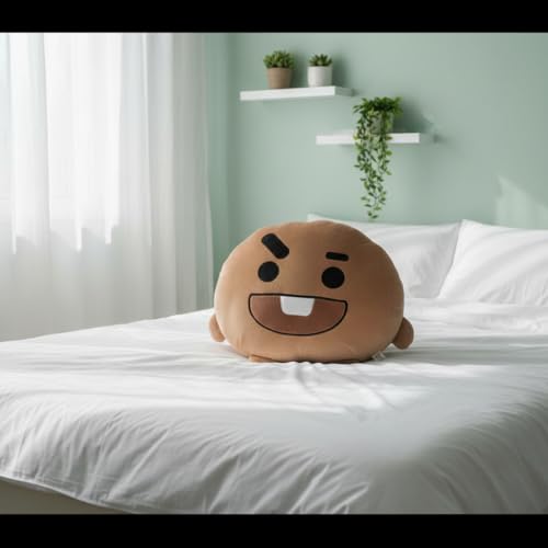 Image of MINISO BT21 SHOOKY Head-Shaped Plush Pillow 16 Inch | Soft Character Cushion Toy