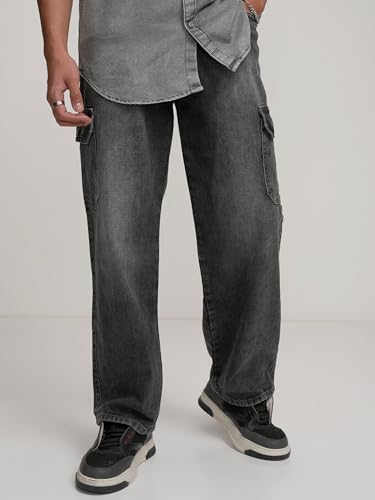 Image of Highlander Men's Regular Fit Cargo Pocket Jeans | Clean Look | Cotton Comfort | Utility Style