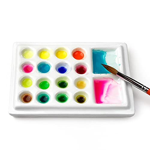 paleta akwarelowa paleta paleta, do akwareli, oleju, gwaszu, rękodzieła, amatorów, artystów, rzemieślników, kuwet na farby, (Kolor: 18 otworów)