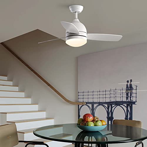 Warmiplanet Ceiling Fan With Lights Remote Control, 48-Inch, White, Silent Motor, 3-Blades #TOP5