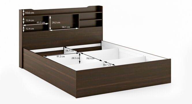 Royal Interiors Engineered Wooden King Size Bed with Box Storage | Hydraulic and Headboard Storage for Bedroom Furniture | Palang for Living Room | Double Bed Cot with Box Storage Without Mattress