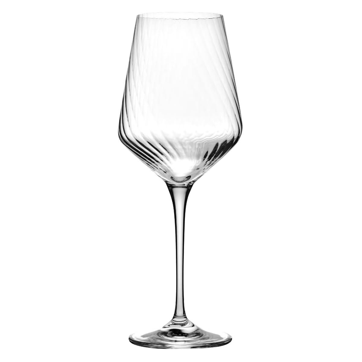 KROSNO Kieliszki do Białego Wina Avant-Garde LUMI, Zestaw 6 x 450 ml | Szkło Kryształowe Bezołowiowe, zdobienie optyczne, do chardonnay, win musujących i koktajli, zmywarka