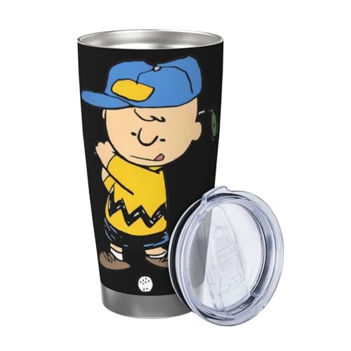 マグカップ スヌーピー チャーリーブラウン (2) コーヒーカップ コンビニカップ 保冷 保温 タンブラー ステンレス製 大容量 真空断熱マグ 蓋付き 持ち運び 直接ドリップ 車用 600ml Straw Three-piece Set