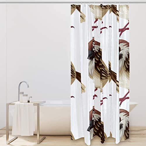 Rideau de douche oiseau 168x183 cm imperméable avec ses 12 crochets - 3