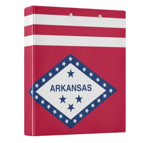 Classeur avec porte-bloc imprimé drapeau Arkansas Peystean à grands anneaux en D