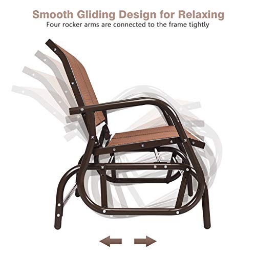 image for Giantex Swing Glider Chair 48 Inch with Spacious Space, 2 People Swing