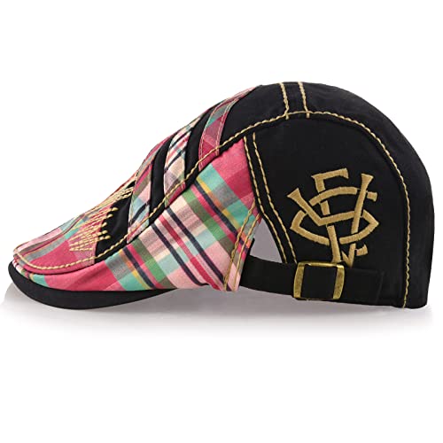Image of M MOACC Men Beret Hat Cotton Adjustable Newsboy Hats Cabbie Gatsby Cap Driving Flat Caps