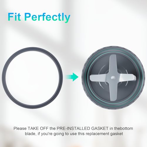 Image of Replacement Extractor Blade, Fit for NutriBullet 600w / 900w Pro Series Blender with Food-grade Silicone Rubber Gaskets Seal Ring for NutriBullet Blender Blade Replacement Parts