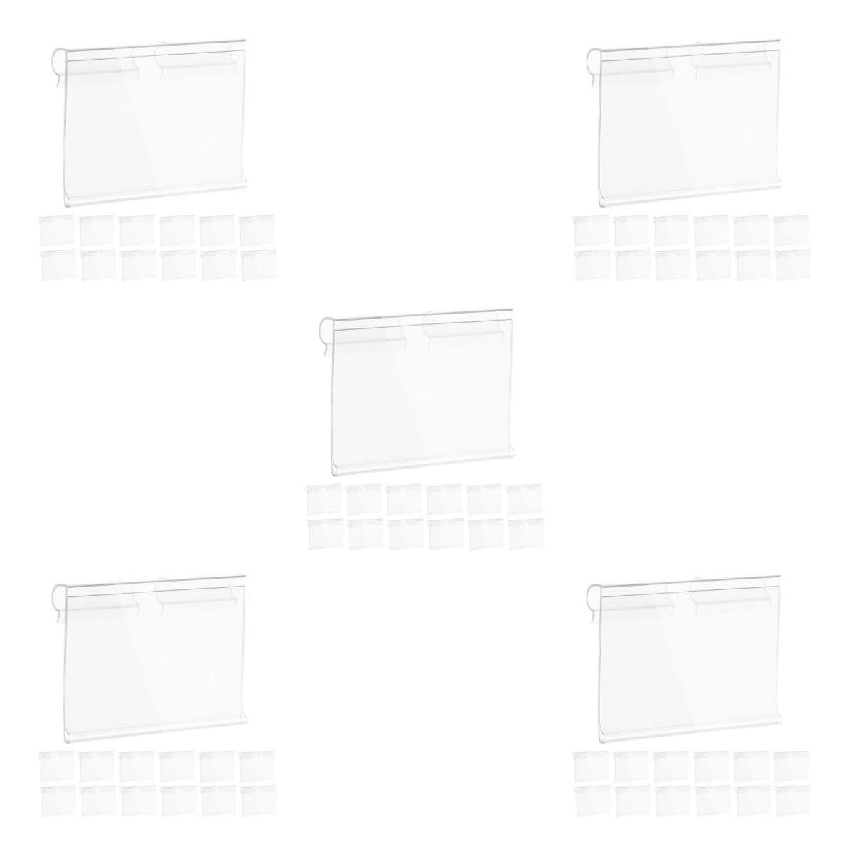 Cabilock 250 Pièces Porte-étiquette Pvc Transparent pour Étagère, Clips