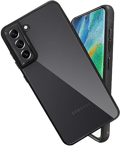 Image of A rtistque Ultra Hybrid Clear Back Cover Case for Samsung Galaxy S21 FE | Drop Protection | Transparent | Smooth TPU Sides - Black