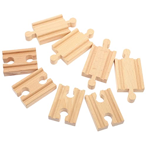 8個木製電車トラック拡張 入り 直線軌道 曲線部品 知育玩具 用おもちゃ み立て簡単 関連トラックキット対応