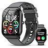 Smart Watch for Men Women, 1.85" HD Fitness Tracker with Bluetooth Calls/Messages, IP68 Waterproof, 115+Modes, 24/7 Heart Rate/Sleep Fitness Watch, iOS/Android - Grigio Scuro