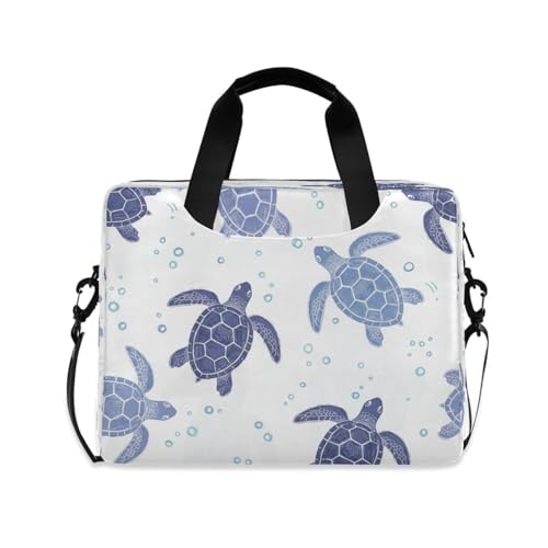 Bolso para laptop messenger azul con tortuga marina miniatura 1