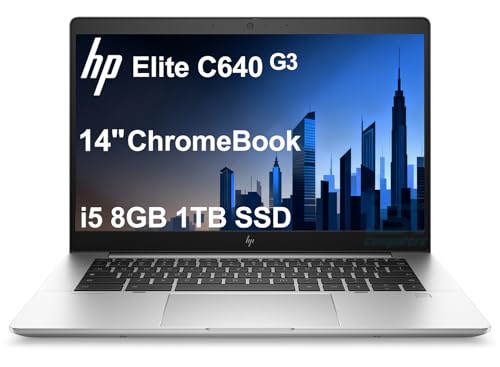 HP Elite C640 G3 Chromebook Plus (14" FHD, Intel i5-1245U vPro, 8GB RAM, 1TB SSD, 10-Core (>i7-1165G7)) Enterprise Laptop for Business, College, Backlit, Fingerprint, 2x Thunderbolt 4, Chrome OS