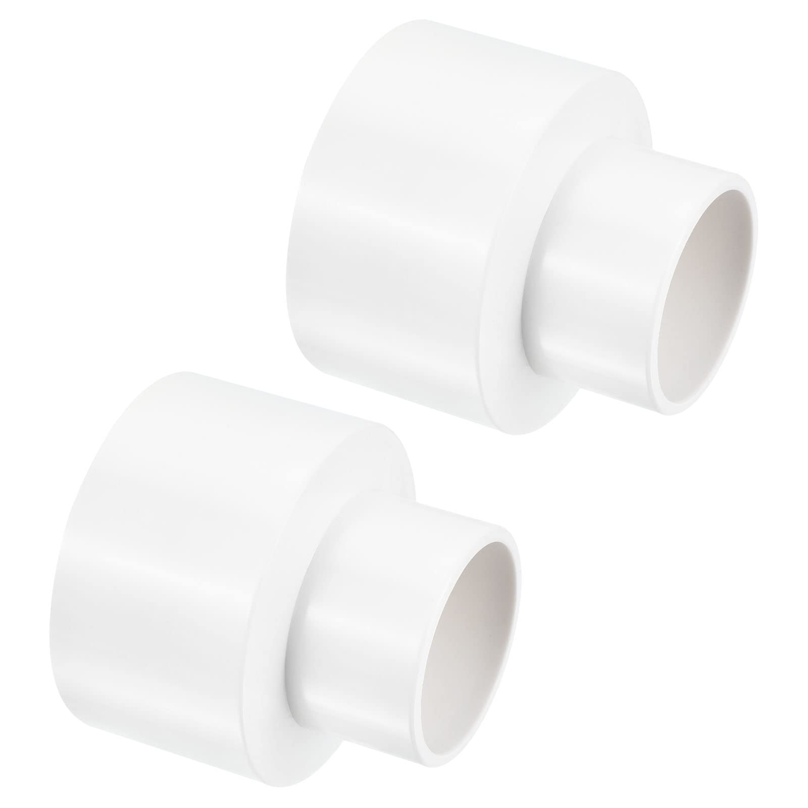 PATIKIL PVC Reducer Pipe Fitting 63mm to 40mm ID, 3 Pack Straight Coupling Adapter Connector, White