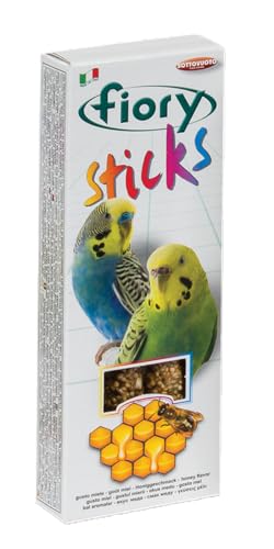 Fiory Sticks Budgie Treats Honey Flavour 60g High Protein Seed Treats for Budgerigars
