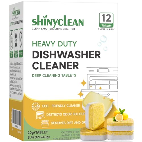 Shinyclean Heavy Duty Dishwasher Cleaning Tablets 12 Pack -