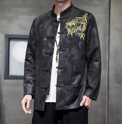 Tang Suit Men Jacket Chinese Hanfu Traditional Tang Suit for Men Kung Fu Shirt Uniform Long Sleeved Coat Tops3