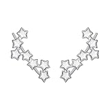 ❤ DISEÑO ÚNICO: escalador de orejas con constelación de estrellas de pentagrama, hecho de plata esterlina finamente pulida