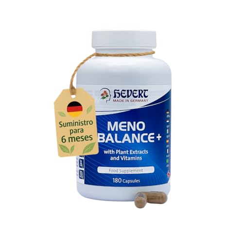 Hevert Meno Balance Plus - Suplemento para Menopausia Vegano con Vitex Agnus Castus, Ñame Silvestre (Wild Yam), Sauzgatillo, Salvia, Biotina, Vitaminas B6 y B12 - Mujeres en Menopausia - 180 Cápsulas