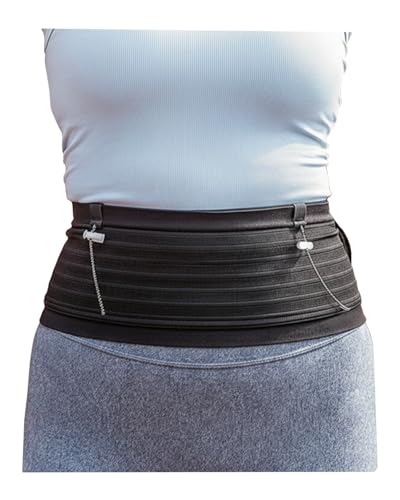 Running Belt for Women Men,Running Phone Holder for Men Women, Ultra Lightweight Bum Bag with Marathon Number Clip for Runners Gifts, fits All Samsung's, iPhone's (Black, Small)