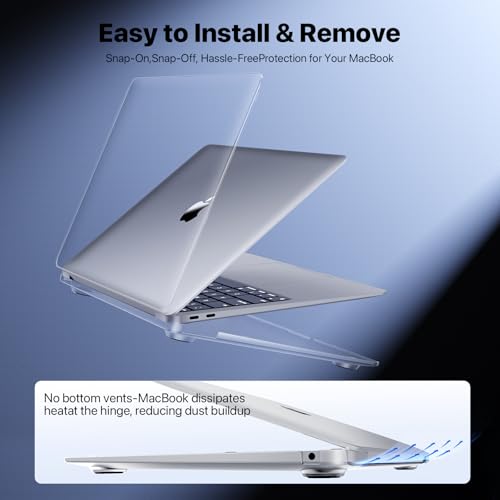 Image of Compatible for MacBook Air 13 inch Case 2020 2019 2018, A2337 M1 A2179 A1932, Same as Bare Device, Sturdy Plastic Protective Hard Shell Cover for MacBook Air 13.3 inch Case - Matte Clear