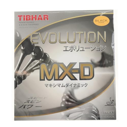 Tibhar Evolution MX-D Table Tennis Rubber (Black, 2.1-2.2)