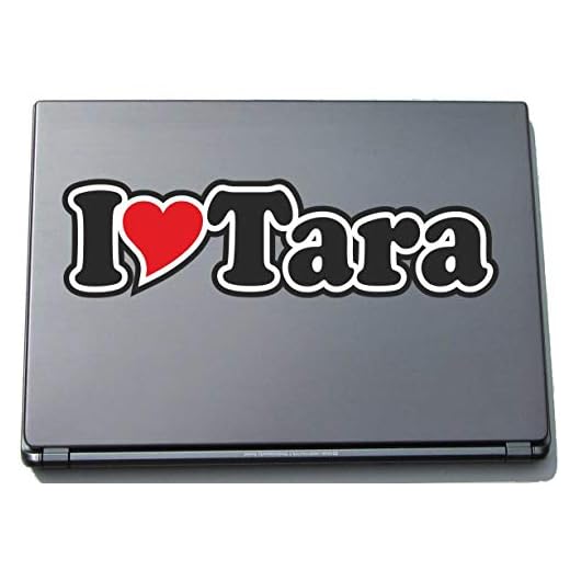 INDIGOS UG - I Love Heart Dekal Klistermärke Laptopskin 297 mm - I Love - Namn Laptop Netbook Dator - Klistermärke med namn på man kvinna barn - I LOVE Tara