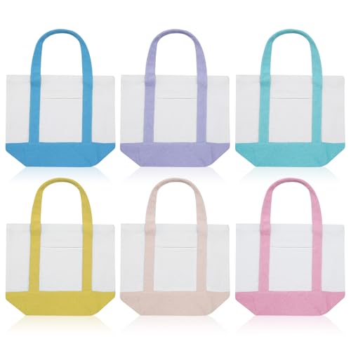 Eccliy 6 Pcs Mini Canvas Totes