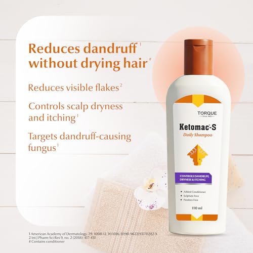 Image of Ketomac-S Daily Hair Cleanser with Selenium Sulfide, Built-in Conditioner, Anti-Dandruff Shampoo, Sulphate and Paraben Free, Oil Control, 110ml Pack of 1
