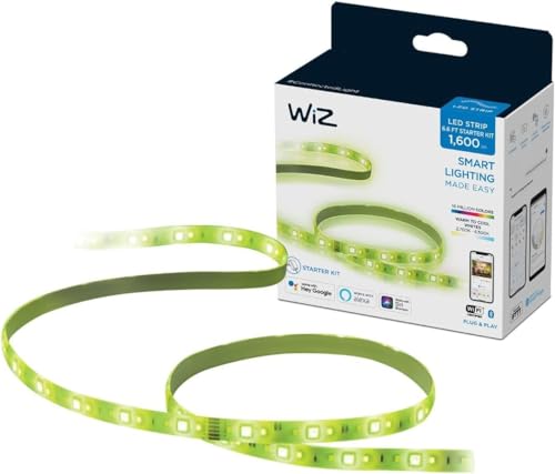 WiZ 6FT RGB Wi-Fi LED Smart Color Changing Light Strip - Connects to Your Existing 2.4Ghz Wi-Fi - Control with Wiz Connected App - Works with Google Home, Alexa and Siri Shortcuts - No Hub Required