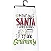 Primitives by kathy glitter kitchen towel move over santa here comes grammy  urban country home decor