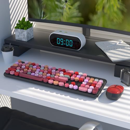 Image of UBOTIE Colorful Wireless Keyboard and Mouse Combo (Black-Colorful)