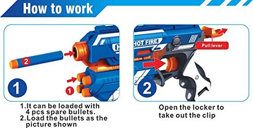 Image of Pieno Storm Hot Fire Soft Bullet Gun Toy with 10 Safe Soft Foam Bullets, Fun Target Shooting Battle Fight Game for Kids Boys