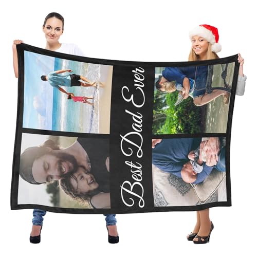 Image of inkArts Custom Blanket with Photo, Personalized Blanket, Customized Photo Blankets, Customizable Blankets, Personalized Fathers Day Blanket Gifts for Dad Baby Kid Family Pet