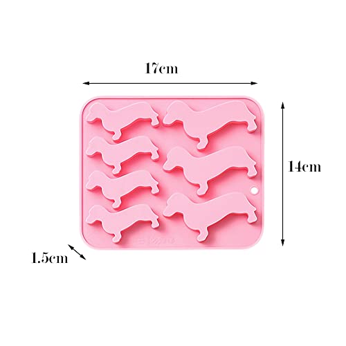 Set de 2 moldes para hielo de silicona con forma de perro salchicha miniatura 2