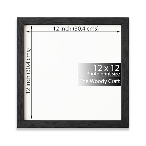 Image of 12x12 inch Square Frame | Black Photo Frame For Wall To Showcase Square Art | Wall Frame For Home Decoration | Wooden Photo Frame With Bold Design | Poster Frame For Creative Walls