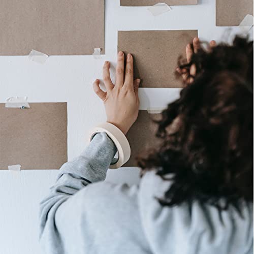 Fkeyto Masking Tape 2 Rolls - 1 Inch X 55Yds. Beige White Painter's Tape For Safe Wall Painting,Office,Labeling, Edge Finishing #TOP4