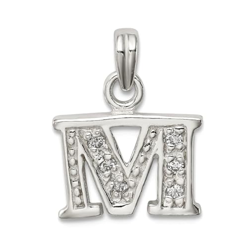 Collier initiale M argent 925 anti-ternissement et oxyde de zirconium brillant