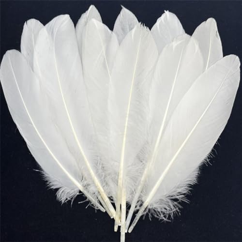 100pcs White Goose Feathers 6-8Inch for Angel Wings Crafts Wedding Party Decorations Dream Catchers