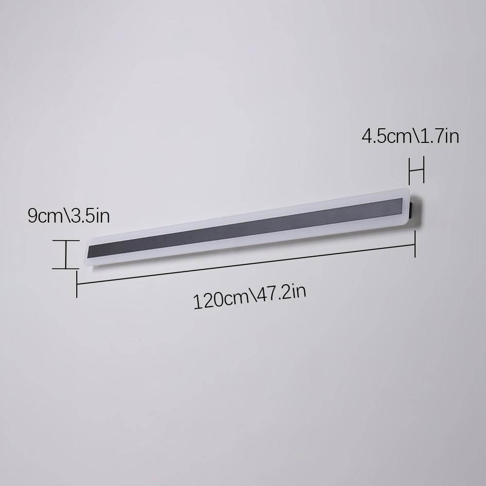 Lámpara de Pared Lineal LED Moderna: Apliques de Metal Negro con Pantalla de Silicona Blanca, iluminación para mesita de Noche, decoración Sencilla de Fondo.