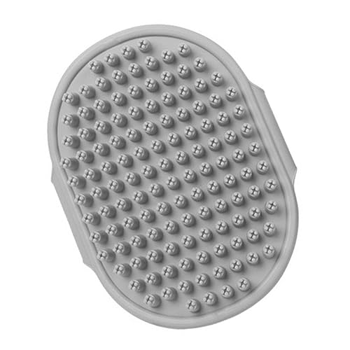 Angoily Pet Massaging Tool Bath Brush for Cat Dog Comfortable Pet Brush Detachable Head Grey