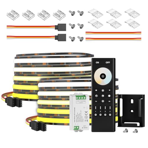Tira LED COB Ajustable 2700K-6500K 32.8FT Kit Control RF miniatura 1