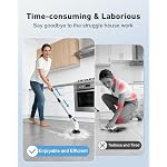 Electric Spin Scrubber, Shower Scrubber with Long Handle Cup Brushes - Image 3