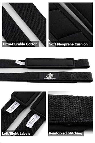 Fitgriff® Zughilfen (gepolstert) für Krafttraining, Bodybuilding, Fitness - Kreuzheben Gurte - Lifting Straps - für Frauen und Männer – Bild 4