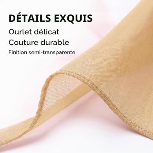 Etole Mariage Femme Champagne Doré Châle Soirée Chic en Mousseline Douce 200x70cm Grand Foulard Élégant pour Cérémonie Cocktail et Robe de Mariée Accessoire Mode Idéal Cadeau Anniversaire Maman – vue 6