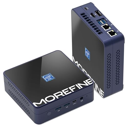 Image of MOREFINE M9S Mini PC, 12th Gen Alder Lake N305 (Up to 3.8GHz) 16GB DDR5 RAM 512GB M.2 NVMe SSD, Dual LAN Mini Computer Supports WiFi6 BT5.2, Mini PC Support 4K@60Hz Triple Display for Home-Server