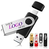 Custom 2 in 1 Type-c & USB 2.0 Flash Drive 2GB for Android/iPhone 15/16/17, 50PCS Personalized Memory Sticks with Printed Logo/Text for Company/Education/Corporate Events