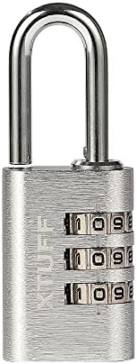 XTUFF Combination Padlock-3 Digit Resettable Outdoor Waterproof Aluminum Lock, for School Gym Employee Sports Locker, Fence, Toolbox, Gate, Case, Hasp Storage, Suitcases, Set Your Own Combo Keyless